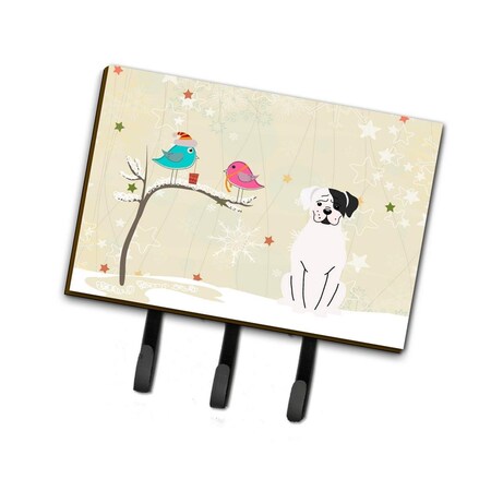 Carolines Treasures Christmas Presents Between Friends White Boxer Cooper Leash or Key Holder BB2586TH68